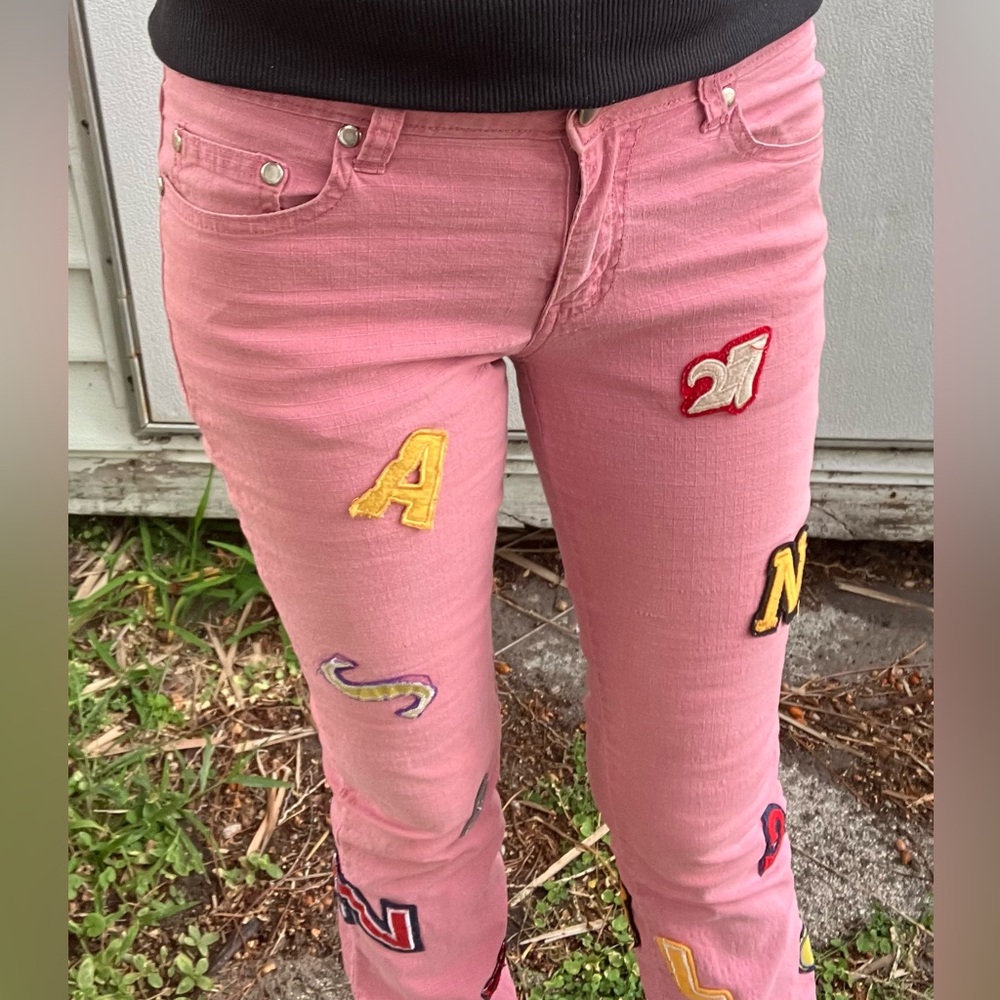 Vintage Diva Flare Pants Letter # Patch Jeans Long Tall Size 1 To 3 EUC 80’s/90s